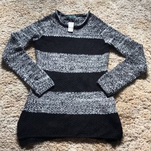 Maurices Chunky Black Grey Striped Sweater M NWT